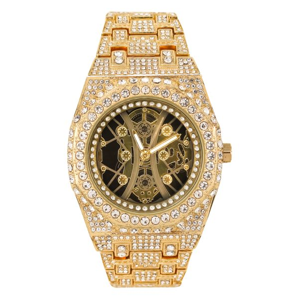 Urban Iced-Out Full Stone Metal Band Watch - 9691C-MB