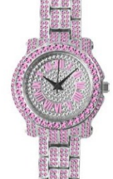 Ladies Iced-Out 35mm Metal Band Watch - 7341L-MB