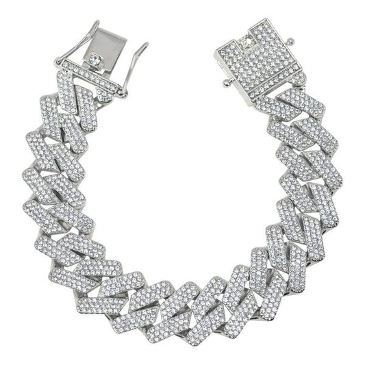 18mm Iced Cuban Bracelet - IOCH-207-B