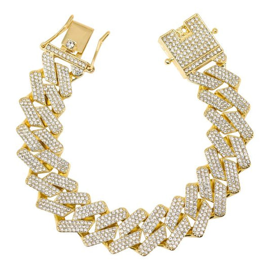 18mm Iced Cuban Bracelet - IOCH-207-B