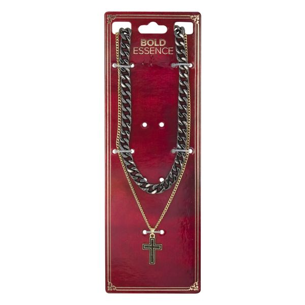 Iced Large Pendant 2on Necklace Set