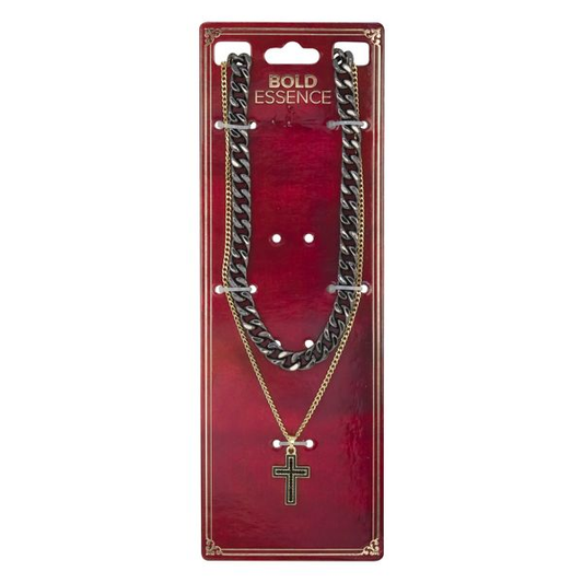 Iced Large Pendant 2on Necklace Set