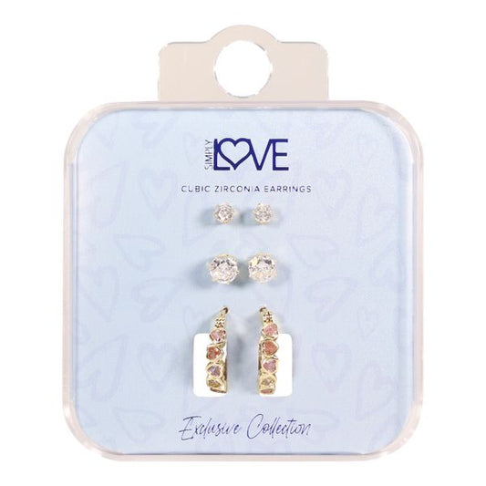 Carded 3on Earring Sets -  3HE-101