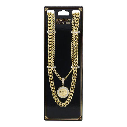 2K Series Pendant With Two Solid Cuban Chains - L26-101
