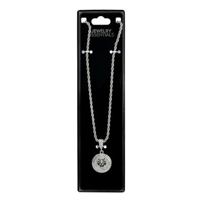 Iced Medium Lion Pendant with 4mm Rope Chain 24" - CRDHC-1376