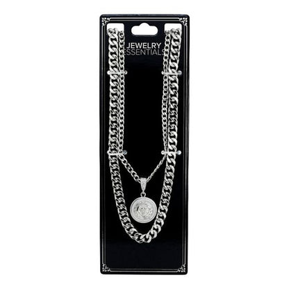 2K Series Pendant With Two Solid Cuban Chains - L26-101