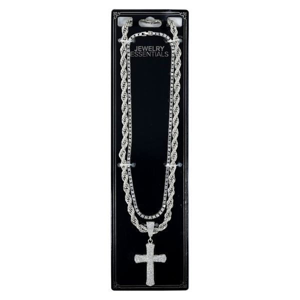 8000 Series Pendant With Tennis And Rope Chain - L30-101