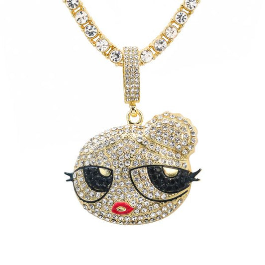 Carded 5K Pendant with Tennis Chain -  101-22