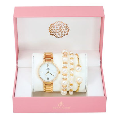 Ladies-Metal-Band-Watch-and-Jewelry-Set - LMS-9462A