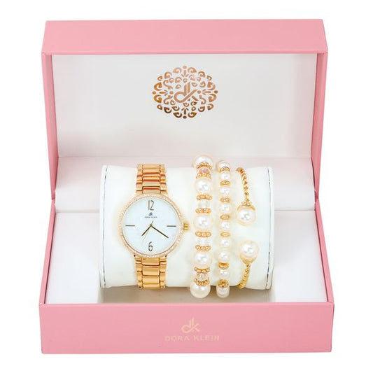 Ladies-Metal-Band-Watch-and-Jewelry-Set - LMS-9462A