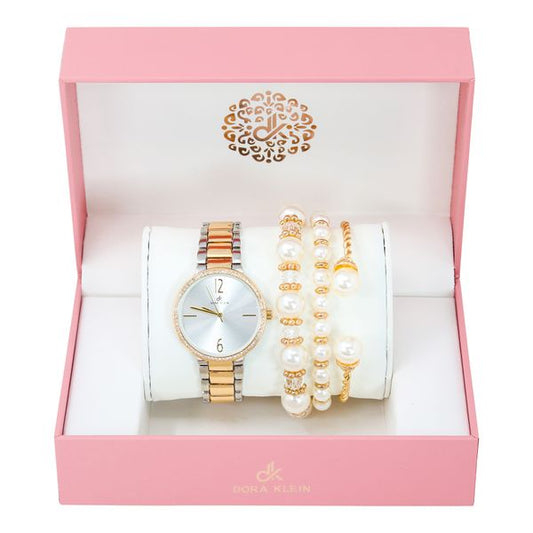 Ladies-Metal-Band-Watch-and-Jewelry-Set - LMS-9462A