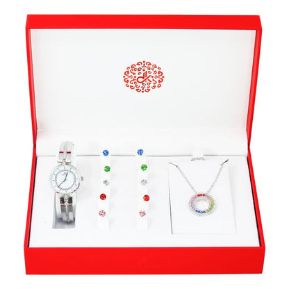Ladies Metal Band Watch and Jewelry Set - LMMS-9522