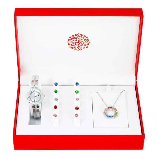 Ladies Metal Band Watch and Jewelry Set - LMMS-9522