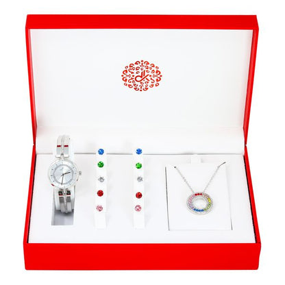 Ladies Metal Band Watch and Jewelry Set - LMMS-9522