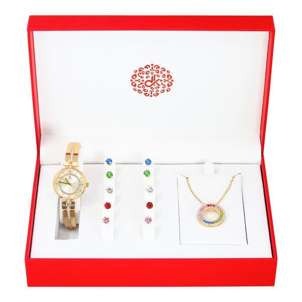 Ladies Metal Band Watch and Jewelry Set - LMMS-9522