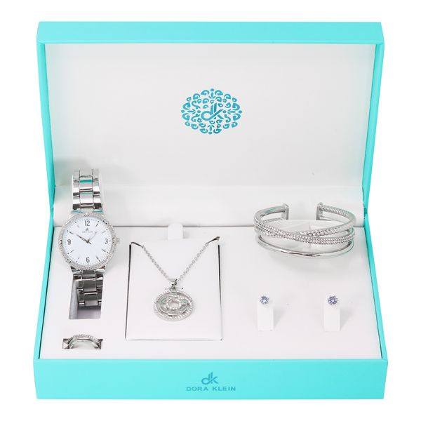 Ladies-Metal-Band-Watch-and-Necklace-Set - LMS-9958