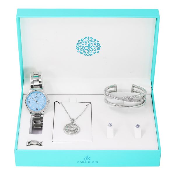 Ladies-Metal-Band-Watch-and-Necklace-Set - LMS-9958