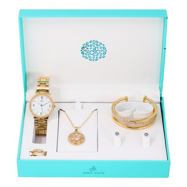 Ladies-Metal-Band-Watch-and-Necklace-Set - LMS-9958