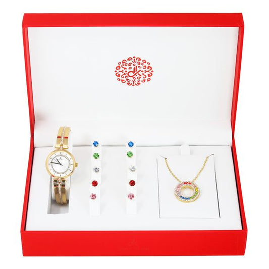Ladies Metal Band Watch and Jewelry Set - LMMS-9522