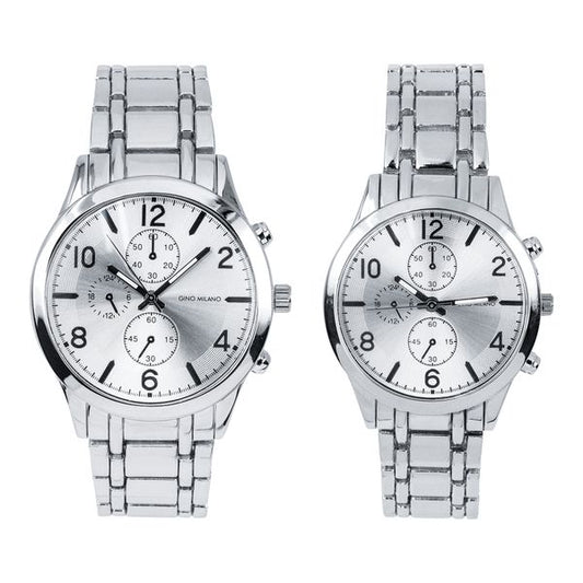 His and Her Matching Leather Band Watch Set - HH10061