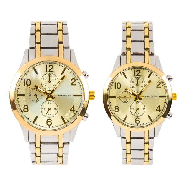 His and Her Matching Leather Band Watch Set - HH10061