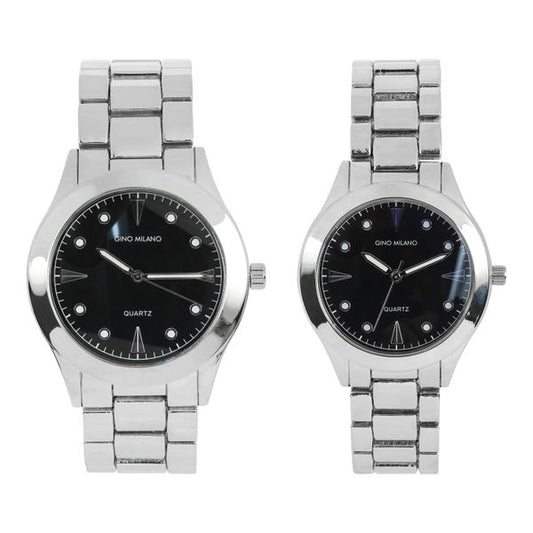 His and Her Matching Leather Band Watch Set - HH10059
