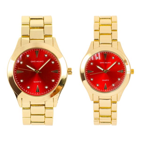 His and Her Matching Leather Band Watch Set - HH10059