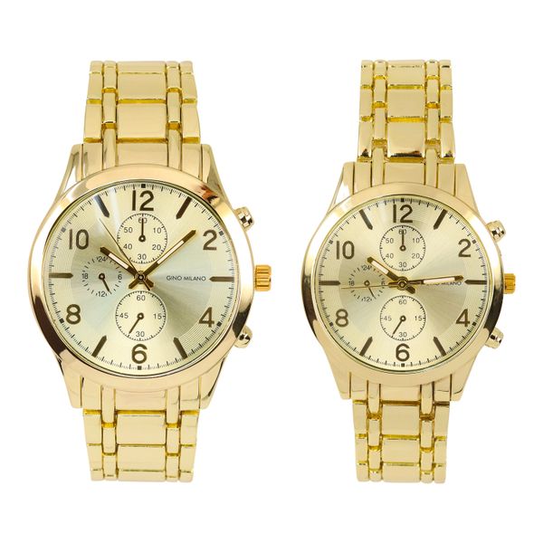 His and Her Matching Leather Band Watch Set - HH10061