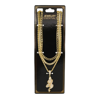 1000 Series Pendant With Rope Chain &  One Coil Chain & One Solid Cuban Chain - CL3-1176