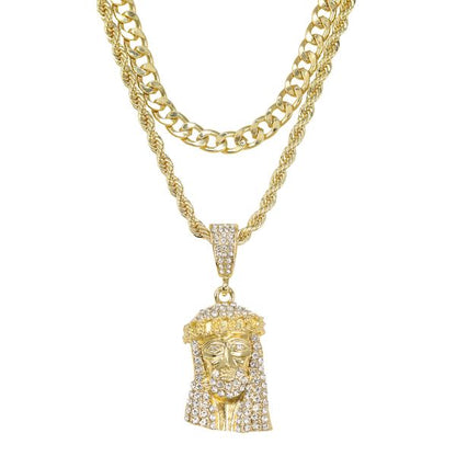 1000 Series Pendant With Rope And Cuban Chain - L22-104