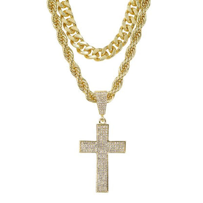 8000 Series Pendant With Rope And Cuban Chain - L23-103