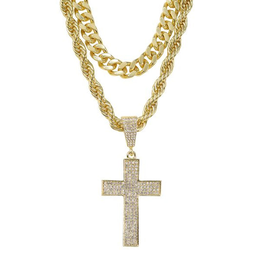 8000 Series Pendant With Rope And Cuban Chain - L23-103