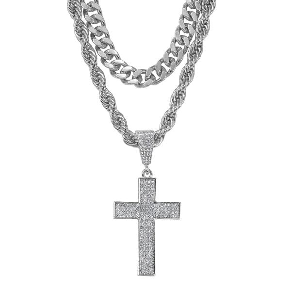 8000 Series Pendant With Rope And Cuban Chain - L23-103