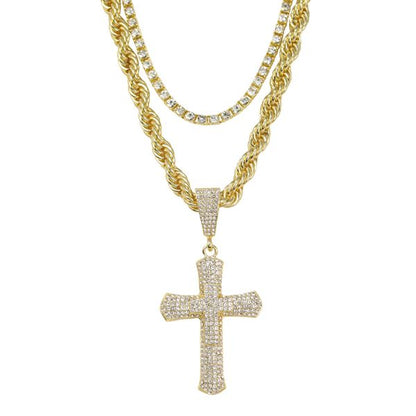 8000 Series Pendant With Tennis And Rope Chain - L30-101