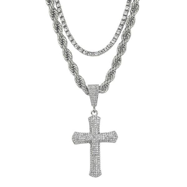 8000 Series Pendant With Tennis And Rope Chain - L30-101