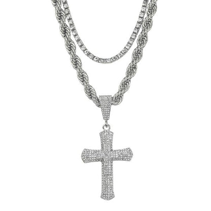 8000 Series Pendant With Tennis And Rope Chain - L30-101