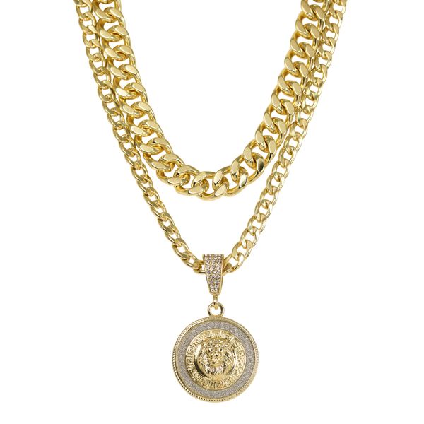 2K Series Pendant With Two Solid Cuban Chains - L26-101