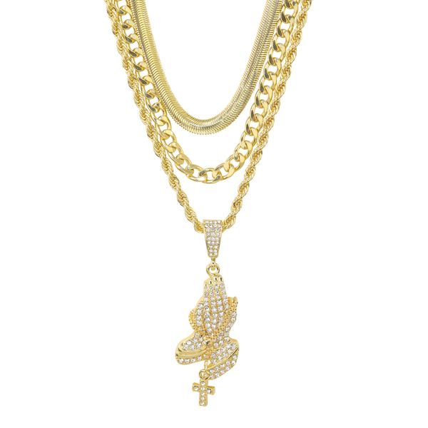1000 Series Pendant With Rope Chain &  One Coil Chain & One Solid Cuban Chain - CL3-1176