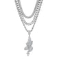 1000 Series Pendant With Rope Chain &  One Coil Chain & One Solid Cuban Chain - CL3-1176