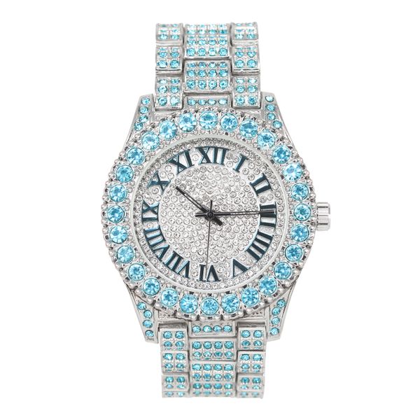 Iced Out Ladies Metal Band Watch -  8719L-MB