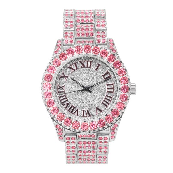Iced Out Ladies Metal Band Watch -  8719L-MB