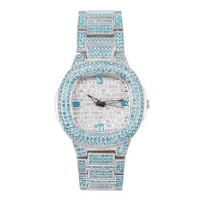Iced Out Metal Band Watch -  8815L-MB