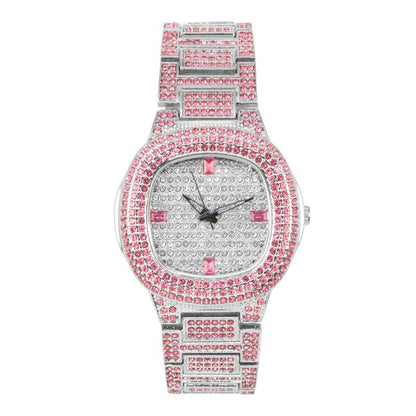 Iced Out Metal Band Watch -  8815L-MB