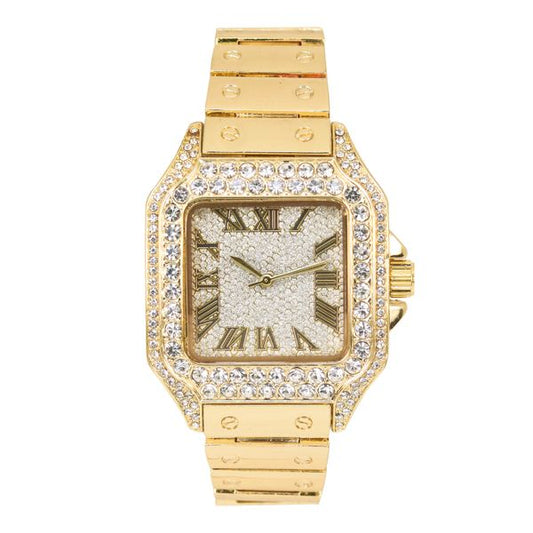 Iced Out Metal Band Watch -  10087-MB