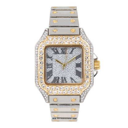 Iced Out Metal Band Watch -  10087-MB