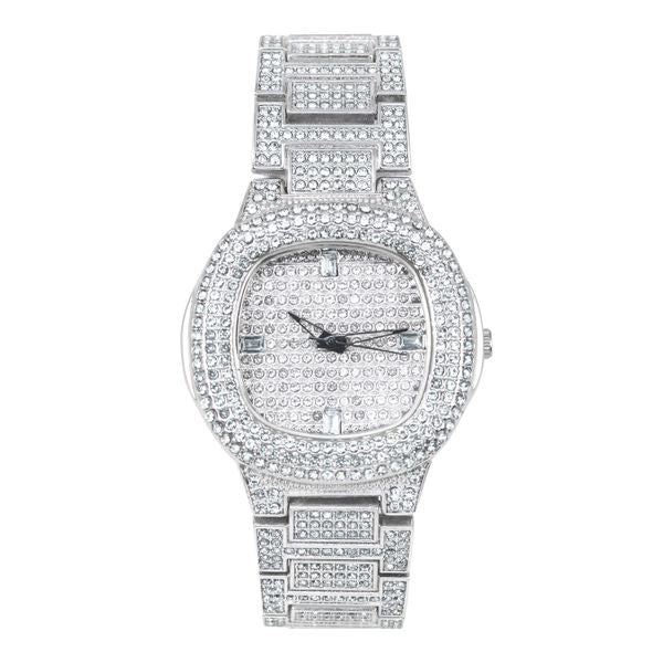Iced Out Metal Band Watch -  8815L-MB