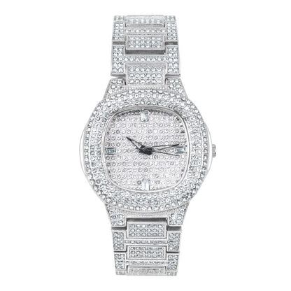 Iced Out Metal Band Watch -  8815L-MB
