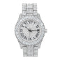 Iced Out Ladies Metal Band Watch -  8719L-MB