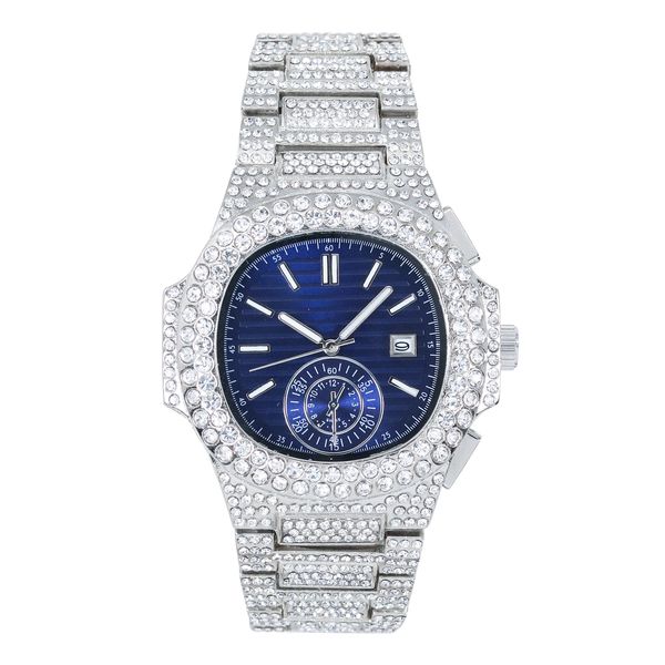 Urban Iced-Out Full Stone Metal Band Watch - 10090A-MB