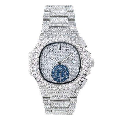 Urban Iced-Out Full Stone Metal Band Watch - 10090B